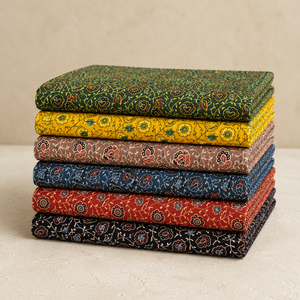 Jaipur Moda Anaya I Ethnic Cotton Printed <b>Fabric</b> with Botanical Floral Trails for Kurtis Shirts and Home Textiles - Product Image 3