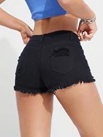 Shorts de Mezclilla Rectos de Cintura Alta para Mujer, Estilo Vintage, Transpirables, Cómodos, de Alta Calidad, con Patrón de Cabeza de Toro Bordado Personalizado