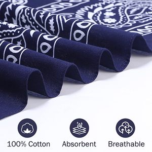Vente en gros usine : Bandana personnalisé en coton de 55 cm, foulard carré et mouchoir, imprimé sur mesure avec bords ourlés - Product Image 3