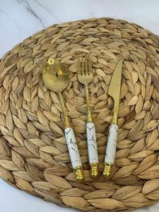 Resin Cutlery <b>Set</b> Food Grade Dishwasher Safe High Quality Stainless Steel Flatware <b>Sets</b> With Resin Handles Eco Friedly Design - Product Image 6
