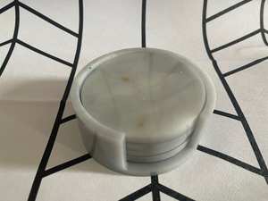 Juego de Posavasos de Resina con Aspecto de Mármol, Decoración Contemporánea para Mesa de Centro, Elegante Accesorio para el Hogar - Product Image 2