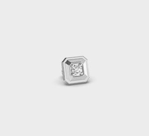 IGI Certified Lab Grown Round Cut Diamond Octagon Bezel Stud <b>Earrings</b> <b>Solid</b> 925 Sterling <b>Silver</b> Art Deco Diamond <b>Earrings</b> - Product Image 3