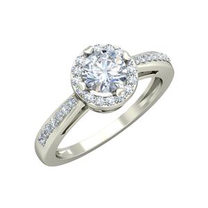 Anillo de diamante solitario creado en laboratorio de oro blanco de 18 quilates para mujer, diseño Floral personalizado, regalo de compromiso certificado VVS GIA - Product Image 1