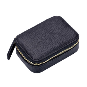 Leather <b>Makeup</b> <b>Case</b> Genuine Leather Travel Cosmetic Organizer Hard Shell Beauty Bag Portable Toiletry Pouch Custom Logo - Product Image 2
