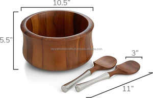 Bol de nouilles à salade de fruits en bois artisanal unique avec cuillère pour restaurant à la maison - Product Image 6