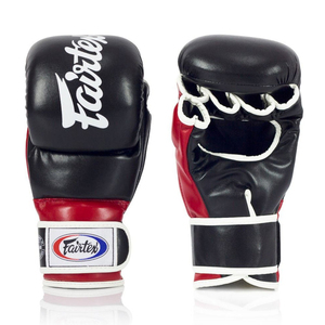 Guantes de Sparring Fairtex Mma Shooter de Primera Calidad, Rojos y Negros, de Cuero Auténtico, para Entrenamiento de Combate, Muay Thai, Guantes de Mma Shooter - Product Image 1