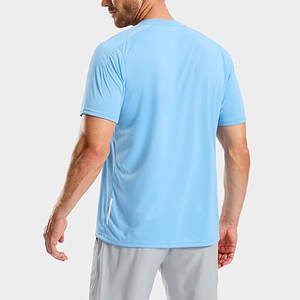 Ropa Deportiva Personalizada para Hombre |   Camiseta Deportiva Premium de Poliéster Azul Bebé, 220g, Secado Rápido |   Ropa Deportiva de Alto Rendimiento al por Mayor - Product Image 3