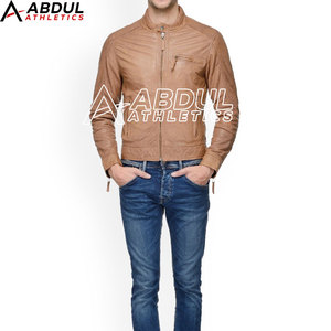 Veste d'hiver en cuir véritable pour hommes, style motard, chaude, avec fermeture éclair, coupe ajustée, décontractée, à la mode, pour la conduite en plein air et les voyages - Product Image 4