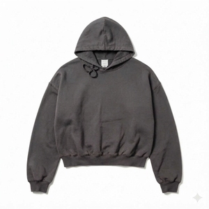 650 500 Gsm Cotton Blank Plain Luxury Cropped Hoodie <b>Pullover</b> <b>Men</b> Custom Oversize Streetwear Heavyweight <b>Men</b> Hoodies Sweatshirts - Product Image 3