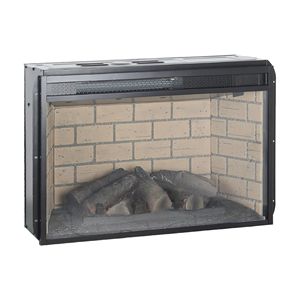Chimenea Eléctrica Empotrable de 26 Pulgadas con Cuarzo Infrarrojo, Versión con Leños, Pantalla LED de Ladrillo, Control Remoto, Enchufe Estadounidense, Plástico - Product Image 2