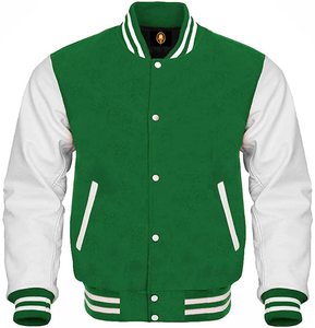 Nouvelle veste varsity rose pour homme, design tendance, avec manches blanches et poignets rayés, tenue décontractée d'automne, Fortleo - Product Image 2