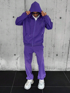 Ensemble de survêtements sportifs surdimensionnés en polyester épais personnalisés 2026 avec cordon de serrage, faible MOQ, vente en gros, service OEM pour hommes - Product Image 4