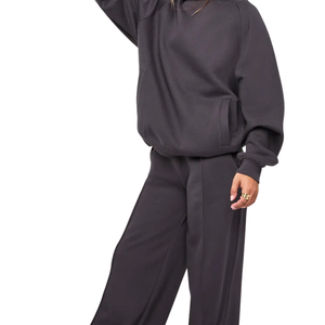 Women Oversized Hoodie Tracksuit <b>Set</b> Pullover Sweatshirt Wide Leg Trousers Elastic Waist Casual <b>Two</b> <b>Piece</b> <b>Lounge</b> Outfit - Product Image 5