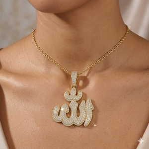 Unisex Iced Religious 925 Silver Rhodium Plated <b>Custom</b> Iced Islamic Arabic <b>Name</b> Hip Hop Lab Grown Diamond Fine Pendants Charms - Product Image 2