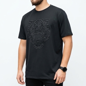 Camiseta de Hombre Oem Sostenible 100% Algodón Premium, Estilo Vintage, Corte Holgado, con Estampado Personalizado en Relieve - Product Image 1
