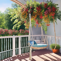 Porte-plante mural rond en macramé de style bohème, fait main en coton, capacité de 15 kg, pour la décoration de la maison