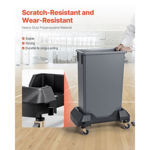 Carrello Porta Rifiuti Sottile con Capacità di 90 kg per Contenitori da 60/85 Litri, 4 Ruote Bloccabili - Product Image 3