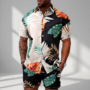 2026 Wholesale Summer Men's Casual Shorts <b>Set</b> Plain Color Solid 100% Cotton Jersey Quick Dry Knitted Customized Logo <b>Twin</b> <b>Set</b> - Product Image 1