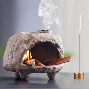 Brûleur d'encens artisanal en bois d'acacia - Finition rustique vieillie - Vente en gros - Product Image 2