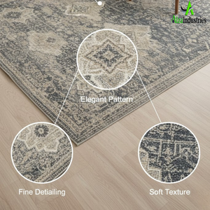 Tapis de salon |   Mélange de laine, coton, soie et jute |   Fibres durables en polyester, nylon et polypropylène |   Tapis modernes pour la maison - Product Image 5