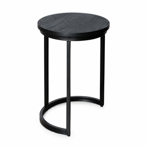Modern Nested Wood <b>Side</b> <b>Tables</b> Minimalist Design Black Metal Frame Living Room Furniture Wooden iron Nesting <b>set</b> - Product Image 4