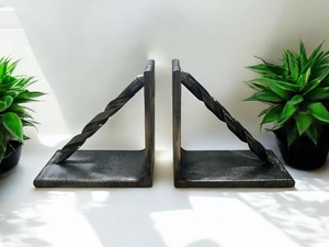 Serre-livres en fer faits à la main, support d'étagère décoratif de qualité supérieure pour livres, magazines, documents, présentoir pour la maison et le bureau - Product Image 2
