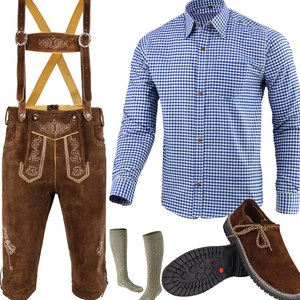 Disfraz de Oktoberfest Alemán para Hombre - Conjunto Clásico de Lederhosen - Product Image 1