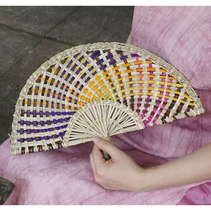 [MEJOR PRECIO] |   Abanico de mano hecho a mano con hierba marina, artesanía ecológica y sostenible para bodas, decoración de playa y hogar, refrescante, de Vietnam. - Product Image 6