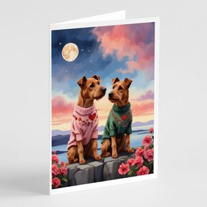 Whimsical Irish Terrier Two Hearts A7 Greeting Cards Pack of 8 Blank Note Cards with <b>Envelopes</b> Size <b>5x7</b> - Product Image 1