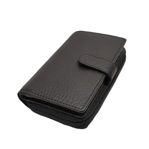 Full Grain Smooth Genuine Leather Long <b>Ladies</b> Wallets Coin Purses <b>Card</b> <b>Holder</b> RFID-Blocking Luxury Zipper Purse Closure Button - Product Image 2