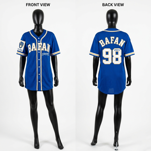 180 GSM Polyester <b>Mesh</b> Baseball Jersey Sky Blue Black Panel Sublimation Custom Logo Prints Women Baseball Jersey - Product Image 3