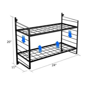 Étagère murale rectangulaire moderne en métal à 3 niveaux, robuste en acier, style ferme, pour casseroles, poêles, ustensiles, verres et épices - Product Image 1