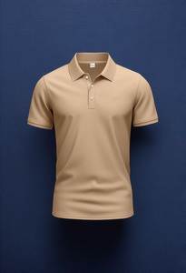 Polo kaki pour homme, manches courtes, jersey tricoté, polyester et coton, décontracté, uniforme de golf - Product Image 2