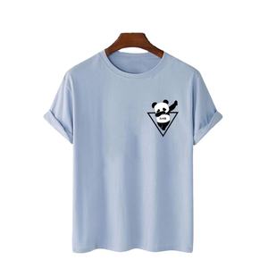 T-shirt bleu ciel coupe régulière hommes vêtements quotidiens accessoires en tissu 100% coton T-shirt fabriqué en inde Cool t-shirts décontractés avec logo - Product Image 1