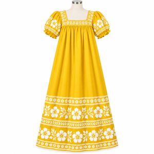 Vestido Mumu de Alta Calidad para Mujer, Tejido Transpirable, Estilo Casual, Color Sólido Natural, Personalizable, Ecológico y Lavable - Product Image 1