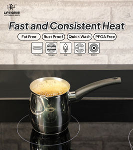 Ensemble chauffe-café haut de gamme en acier inoxydable 18/10 avec poignées résistantes à la chaleur et base à induction - Product Image 4