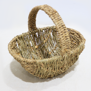 Cesta Ovalada Pequeña de Mimbre Rústico con Asa, Ecológica, Multifuncional, Multiusos, para Almacenamiento, Picnic, Regalo - Product Image 4