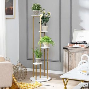 48.5 Inch 4-Tier Metal Plant Stand <b>Wall</b> & <b>Display</b> Shelves - Product Image 4