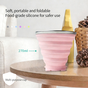 Vaso de Viaje Plegable y Extensible, Vaso Portátil para Llevar, Vaso de Silicona de Grado Alimenticio para Acampar al Aire Libre - Product Image 4