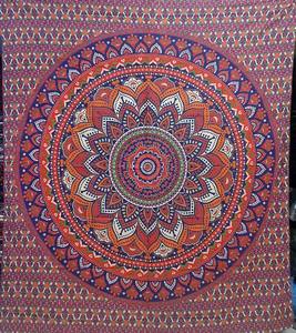 BARMERI UMRAO Tapisseries murales à imprimé floral simple et drap de lit double en tissu de coton pour la décoration de la maison GC-TPDB-102 - Product Image 1