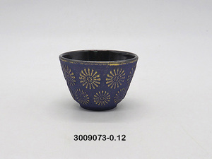 Porte-bougie en fer à motif bleu et or, fait main, en métal, pour centre de table de mariage, décoration de la maison - Product Image 1