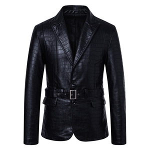 Lambskin <b>Leather</b> <b>Jacket</b> Men Casual Coat Notched Collar Classic Bond Style Ultimate <b>Leather</b> <b>Blazer</b> for Men - Product Image 5