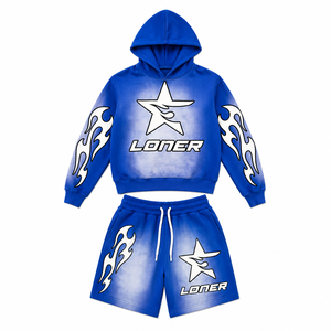 Ensemble deux pièces chic et décontracté pour femme, haut court superposé et short, tenue de tous les jours, polyester, coupe ajustée - Product Image 1