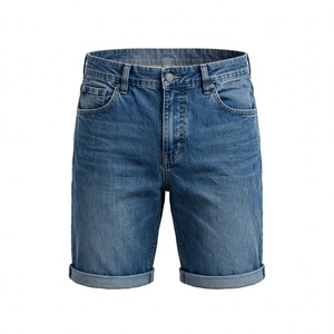 Pantalones Cortos Bermuda de Mezclilla Lavada para Hombre, Estilo Casual, Cintura Media, Cierre de Botones, con Bolsillos, 100% Algodón Tejido de BD - Product Image 4