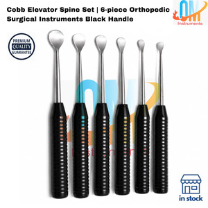ชุดเครื่องมือผ่าตัดกระดูกสัตว์แบบออร์โธปิดิกส์ 6 ชิ้น ยี่ห้อพรีเมียม คอบบ์ อีลิฟเตอร์ สไปน์ เซ็ต ทำจากสแตนเลสสตีล ทนทาน ด้ามจับสีดำ |   OLDMED - Product Image 5