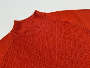 เสื้อสเวตเตอร์แบบสวมหัวแขนยาวสำหรับผู้หญิงเสื้อถักแบบสวมหัวสไตล์ลำลองสำหรับสนิม - Product Image 5