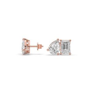 Boucles d'oreilles en diamant de laboratoire 3,60 carats, taille poire émeraude unique, or 14 carats, bijoux légers et élégants pour les détaillants - Product Image 2