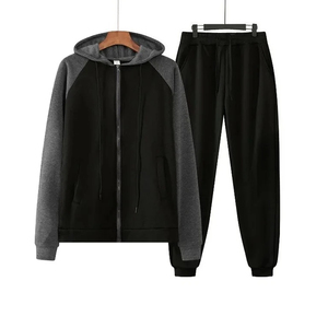 Ensemble de survêtement décontracté pour homme, colorblock, sweat-shirt à capuche zippé à manches raglan et pantalon de jogging en molleton, style athleisure - Product Image 6