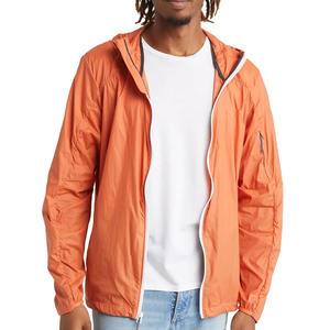 Chaqueta cortavientos acolchada ligera e impermeable para hombre, con cuello alto, logotipo frontal personalizado, para pesca y lluvia, servicio OEM. - Product Image 1