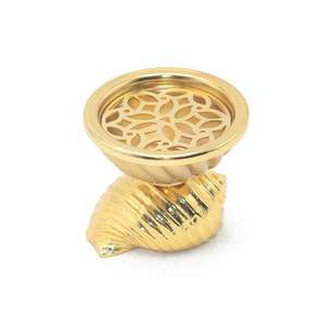 Gold Metal <b>Bakhoor</b> Burner Shell Shape Arabic <b>Oud</b> Incense Holder Decorative Home Fragrance Burner Wholesale Bulk - Product Image 1